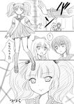  bad_id bad_pixiv_id comic funami_yui greyscale jewelry long_hair monochrome multiple_girls nanamori_school_uniform necklace school_uniform serafuku shimazaki_mujirushi short_hair toshinou_kyouko translated yoshikawa_chinatsu yuru_yuri 