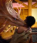 2025 3d_(artwork) absurd_res ambiguous_gender big_claws bite black_hair blender_(artwork) blender_cycles blue_eyes bubble capcom claws detailed_background digital_media_(artwork) duo english_text feral fin fur hair half_naked hi_res holding_another human inside ivorylagiacrus larger_ambiguous larger_feral leviathan_(mh) licking male mammal mizutsune monster_hunter neck_bite neck_lick nibbling pupils purple_body purple_fur scales scalie size_difference slit_pupils smaller_human smaller_male teeth tender text tongue white_body white_scales yellow_tongue