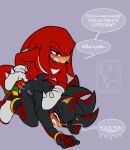 absurd_res anal anal_penetration angry angry_sex anthro ass_up black_body black_fur blush bodily_fluids butt_slap clenched_teeth clothing crouching dialogue digital_media_(artwork) duo echidna english_text eulipotyphlan footwear from_behind_position fur genital_fluids genitals ggs_busyrn gloves hair handwear hedgehog hi_res knuckles_the_echidna male male/male male_penetrated male_penetrating male_penetrating_male mammal monotreme penetration penile penile_penetration profanity sega sex shadow_the_hedgehog shoes simple_background slap sonic_the_hedgehog_(series) spanking speech_bubble sweat sweatdrop tail teeth text