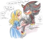 5_fingers accessory animal_genitalia anthro bangs becoming_erect black_body black_fur black_nose blonde_hair blue_clothing blue_dress blue_headband blush breasts chest_tuft clothed clothing dialogue dress duo encouragement english_text eulipotyphlan eyes_closed facing_each_other female female_human female_on_anthro fingers footwear fur genitals gloves hair half-erect hand_on_leg hand_on_thigh handwear headband heart_symbol hedgehog human human_on_anthro humanoid_hands interspecies long_hair looking_at_another male male/female male_on_human mammal maria_robotnik multicolored_body multicolored_fur nervous parted_bangs penis penis_poking_out red_body red_eyes red_fur rielaartzie sega shadow_the_hedgehog shaking sheath shoes simple_background sitting smile sonic_the_hedgehog_(series) tail tan_body tan_skin text touching_leg touching_thigh trusting tuft unsure white_background white_body white_fur