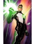  1boy black_bodysuit bodysuit brown_hair clenched_hands commentary david_nakayama dc_comics domino_mask english_commentary eye_mask green_bodysuit green_lantern green_lantern_(series) green_mask highres kyle_rayner looking_at_viewer mask multicolored_bodysuit pillarboxed short_hair solo white_bodysuit 