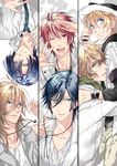  ;d bad_id bad_pixiv_id blonde_hair blue_eyes blue_hair cross cross_necklace glasses green_eyes grin hat hijirikawa_masato ichinose_tokiya ittoki_otoya jewelry jinguuji_ren kurusu_shou male_focus multiple_boys necklace necktie one_eye_closed open_mouth red_eyes red_hair ro-a shinomiya_natsuki smile star uta_no_prince-sama 