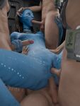 3d_(artwork) alien alien_humanoid all_three_filled anal anal_penetration anus areola balls black_hair blue_body blue_skin breasts clitoral_hood clitoris digital_media_(artwork) dreadlocks erection fellatio female female_humanoid female_penetrated fingers gangbang genitals group group_sex hair hand_on_head hand_on_penis handjob handjob_while_penetrated hi_res human human_on_humanoid human_penetrating human_penetrating_humanoid humanoid humanoid_genitalia humanoid_penetrated humanoid_penis humanoid_pointy_ears interspecies james_cameron's_avatar male male/female male_human male_penetrating male_penetrating_female mammal na'vi navel neytiri nipples not_furry nude oral oral_penetration penetration penile penile_penetration penis penis_in_vagina pointy_ears pose quick_e sex spread_legs spreading striped_body stripes triple_penetration vaginal vaginal_penetration vulva