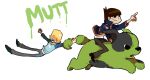 2012 angry black_body black_clothing black_footwear black_fur black_fur_markings black_jacket black_shoes black_topwear blonde_hair blue_clothing blue_shirt blue_topwear bottomwear brown_hair canid canine canis chuck_ryans clothing denim denim_bottomwear denim_clothing disney domestic_dog feral floppy_ears footwear freckled_face freckles fur green_body green_fur grey_bottomwear grey_clothing grey_jeans grey_pants group hair holding_tail human jacket jeans light_body light_skin male mammal mike_chilton motorcity multicolored_body multicolored_fur pants riding shirt sniikt tail tail_tuft tongue tongue_out topwear trio tuft two_tone_body two_tone_fur