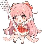  +_+ 1girl argyle_bow argyle_clothes argyle_skirt back_bow bare_legs bare_shoulders beads bow bowtie brooch brown_eyes brown_shoes cherilynorz chibi chinese_commentary collared_shirt commentary_request dress_shirt eyelashes floral_memory_(infinity_nikki) fork frilled_gloves frilled_shirt frills gloves hair_bow happy high-waist_skirt highres holding holding_fork infinity_nikki jewelry kfc light_blush long_hair looking_at_viewer miniskirt nikki_(nikki) nikki_(series) official_alternate_color open_mouth outstretched_arm oversized_object pink_bow pink_hair pleated_skirt red_bow red_bowtie red_skirt shirt shoes single_stripe skirt sleeveless sleeveless_shirt smile socks solo sparkling_eyes standing star_(symbol) star_in_eye straight_hair striped_bow striped_bowtie striped_clothes symbol_in_eye tareme transparent_background variant_set very_long_hair white_gloves white_shirt white_socks 