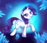  abstract_background blue_eyes crystal cutie_mark equine female feral friendship_is_magic fur hair horn horse kohtek mammal my_little_pony pony purple_hair rarity_(mlp) smile solo unicorn white_fur 