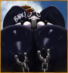 anthro areola beatbox474 big_areola big_breasts big_nipples black_body bob-omb bound breasts chain chain_chomp chained collar duo female gigi_(thecoatl034) hi_res huge_areola huge_breasts huge_nipples king_bob-omb mario_bros nintendo nipple_piercing nipples piercing raised_arms sharp_teeth smile solo spiked_collar spikes teeth