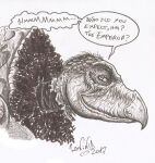 2017 alien anthro beak comic dialogue elderly english_description english_text fangs gown herm_(lore) inktober multi_limb renaissance_clothing signature skekla_(artist) skeksil_the_chamberlain skeksis solo speech_bubble teeth text the_dark_crystal