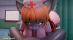 16:9 3d_(artwork) 4k absurd_res anthro clothing digital_media_(artwork) domestic_cat duo felid feline felis fellatio female first_person_view hat headgear headwear hi_res male male/female mammal momo_(monarquis) monarquis nurse nurse_clothing nurse_hat nurse_headwear nurse_uniform oral pantherine penile romy_(monarquis) sex snow_leopard uniform widescreen