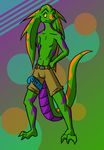  abstract_background lizard male reptile scalie skeeve solo topless yellow_eyes 
