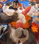 absurd_res animal_genitalia animal_penis anthro anthro_on_anthro anthro_penetrated anthro_penetrating anthro_penetrating_anthro bakemonoy ball_tuft balls beard big_balls big_dom_small_sub big_knot big_penis black_hair canid canine canine_genitalia canine_penis canis collar dominant duo facial_hair fangs feet genitals hair hi_res knot male male/male male_penetrated male_penetrating male_penetrating_male mammal pawpads penetration penis scar sex size_difference smaller_penetrated spiked_collar spikes stand_and_carry_position standing standing_sex teeth tuft wolf x_scar