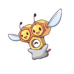  antennae closed_eyes combee happy ink_(inksgirls) insect_wings meltan no_humans nut_(hardware) one-eyed open_mouth pokemon pokemon_(creature) pokemon_focus simple_background smile solid_oval_eyes white_background wings 