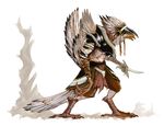  armor avian beak bird feathers knife plain_background slash0x solo transparent_background warrior 
