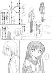  comic greyscale long_hair matsumoto_rise monochrome multiple_girls nanamori_school_uniform nishigaki_nana pantyhose school_uniform serafuku shimazaki_mujirushi translated yuru_yuri 