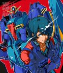 1boy alternate_color alternate_universe aqua_hair armor blue_armor blue_eyes blue_hair commentary_request frown gundam kamille_bidan looking_at_viewer male_focus mecha mecha_focus mecha_pilot_suit minakami_monaka mobile_suit multicolored_armor newtype_flash normal_suit_(gundam) robot short_hair titans_(gundam) upper_body v-fin v-shaped_eyebrows zeta_gundam zeta_gundam_(mobile_suit) 