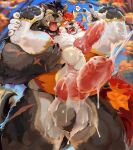 absurd_res anal animal_genitalia animal_penis anthro anthro_on_anthro bakemonoy ball_tuft balls beard big_balls big_dom_small_sub big_knot big_penis black_hair bodily_fluids canid canine canine_genitalia canine_penis canis collar cum cum_on_penis cum_splatter cumshot dominant duo ejaculation facial_hair fangs feet genital_fluids genitals hair hi_res knot leaking_cum male male/male mammal pawpads penis pull_out scar sex size_difference spiked_collar spikes stand_and_carry_position standing standing_sex teeth tuft wolf x_scar