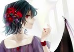  bad_id bad_pixiv_id bat_wings blue_hair dress flower loalo nail_polish red_eyes red_nails remilia_scarlet solo touhou wings 