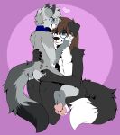 2026 anthro blue_collar blue_eyes border_collie butt canid canine canis collar collie cuddling digital_media_(artwork) dipstick_ears dipstick_fingers dipstick_tail dipstick_toes domestic_cat domestic_dog duo ear_markings egyptian_mau eyewear felid feline felis floppy_ears folded_ears fur glasses grey_body hair heart_symbol herding_dog hi_res kassler_scott male male/male mammal markings multicolored_ears nixuelle nude nude_anthro nude_male on_lap pastoral_dog pawpads paws pink_nose round_glasses sheepdog simple_background sitting_on_lap slushie-nyappy-paws smile spots spotted_markings tail tail_markings touching_butt touching_face