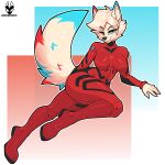 1:1 2026 4_toes 5_fingers abstract_background absurd_res anthro arctic_wolf armor artist_name big_breasts big_tail biped black_armor black_collar black_nose blue_ear_tips blue_eyes blue_markings blush blush_lines breasts canid canine canis claws collar countershade_fur countershading digital_drawing_(artwork) digital_media_(artwork) digitigrade dipstick_ears ear_markings eyebrow_through_hair eyebrows eyeshadow feet female finger_claws fingers fluffy fluffy_tail full_body_suit fur hair hand_on_hip heterochromia hi_res humanoid_hands looking_at_viewer maedbh_(anchorite) makeup mammal markings multicolored_ears neon_genesis_evangelion plugsuit raised_eyebrow raised_leg red_armor red_ear_tips red_eyes red_markings rondonite shaded simple_background smug smug_expression snout solo tail tail_tuft text thick_thighs toes translucent translucent_hair tuft watermark white_body white_claws white_ears white_fur white_hair white_sclera wolf