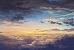  bad_pixiv_id cloud from_above highres horizon no_humans no_lineart original scenery sky sunset toshiyu_(10shi_yu) 