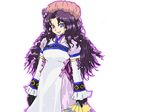  1girl blue_eyes breasts dress gloves hair_ornament hat hilda_rhambling long_hair purple_hair tales_of_(series) tales_of_rebirth 