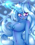  anthro anthrofied big_breasts blue_hair breasts equine female friendship_is_magic hair horn horse long_hair looking_at_viewer mammal my_little_pony nipples open_mouth pony purple_eyes solo tongue trixie_(mlp) unicorn urban-centre 