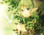  blue_eyes fairy green_hair hairband instrument kagamiya_ruru ocarina pointy_ears saria smile solo the_legend_of_zelda the_legend_of_zelda:_ocarina_of_time 