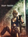  assault_rifle aya_brea blonde_hair blood blue_eyes character_name gun highres litlicha m4_carbine parasite_eve parasite_eve_the_3rd_birthday rifle solo torn_clothes weapon 