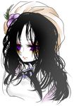  1girl black_hair breasts hat hilda_rhambling long_hair purple_eyes tales_of_(series) tales_of_rebirth 