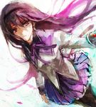  akemi_homura black_hair hairband long_hair lowres magical_girl mahou_shoujo_madoka_magica pantyhose pooj purple_eyes shield solo 