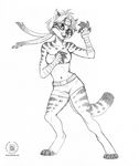  anthro cat feline female fighter headband kacey mammal pose sketch solo 