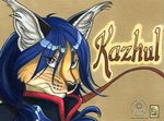  badge blue_hair feline hair kacey kazhul lynx mammal plain_background 