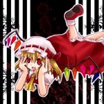  akatsuki_yakyou bad_id bad_pixiv_id blonde_hair flandre_scarlet hat ponytail ribbon short_hair solo touhou wings 