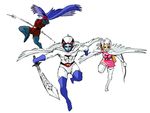  2boys artist_request cain_highwind cecil_harvey cosplay final_fantasy final_fantasy_iv gatchaman joe_the_condor joe_the_condor_(cosplay) jun_the_swan jun_the_swan_(cosplay) ken_the_eagle ken_the_eagle_(cosplay) multiple_boys rosa_farrell thighhighs 