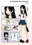  bangs black_hair comic food fujiyoshi_harumi glasses ketchup kitsu_chiri multiple_girls parted_bangs sakebuotoko sayonara_zetsubou_sensei school_uniform serafuku translated 