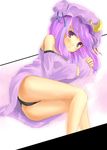  bad_id bad_pixiv_id black_panties panties pantyshot patchouli_knowledge purple_eyes purple_hair solo teru_teru thighs touhou underwear 