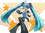  aqua_eyes aqua_hair bad_id bad_pixiv_id hatsune_miku long_hair solo spring_onion thighhighs twintails vocaloid yui_tooru 