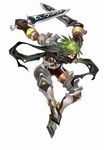  armor artist_request brown_eyes flyff green_hair highres male_focus scar scar_across_eye scarf solo sword weapon 