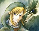  earrings hat jewelry link male_focus pointy_ears solo the_legend_of_zelda traditional_media wolf 