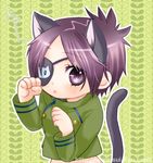  animal_ears cat cat_ears chrome_dokuro eyepatch katekyo_hitman_reborn! purple_hair solo tail toriniku_(suikyou) 
