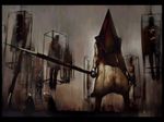  painting pyramid_head silent_hill silent_hill_2 weapon 