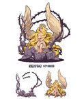  blonde_hair d-01 flower halo head_wings long_hair pixel_art plant ragnarok_online skull vines wings 