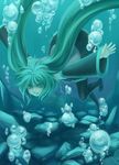  analog-jack bubble hatsune_miku long_hair solo thighhighs twintails underwater vocaloid 