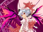  bad_id bad_pixiv_id blue_hair hat remilia_scarlet ribbon sasaki_kouhei short_hair solo touhou wings 