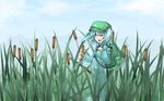  bad_id bad_pixiv_id bag blue_hair hat kawashiro_nitori ofuro_mantarou short_hair solo touhou two_side_up 