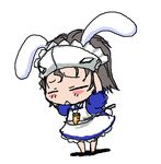  alternate_costume animal_ears baku_taso bunny_ears chibi enmaided inaba_tewi lowres maid solo touhou 