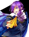  1boy blue_eyes cape gloves purple_hair saleh short_hair tales_of_(series) tales_of_rebirth 
