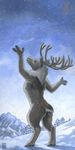  cervine deer hooves kacey landscape male mammal nude sky snow solo winter 