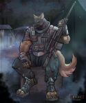anthro army army_clothing army_outfit army_uniform balaclava barazoku bedroom_eyes biceps big_muscles black_balaclava black_clothing black_mask bottomwear brown_body brown_fur bulletproof_vest camo camo_bottomwear camo_clothing camo_gloves camo_handwear camo_pants camo_print camo_shirt camo_topwear camo_vest canid canine canis claws clothing crate dominant dominant_anthro dominant_male flirting flirting_look flirting_with_viewer fog foggy_background footwear fur gloves green_bottomwear green_clothing green_footwear green_gloves green_handwear green_pants green_shirt green_shoes green_topwear green_vest gun handwear hi_res holding_gun holding_object holding_ranged_weapon holding_rifle holding_shotgun holding_weapon inviting inviting_to_sex inviting_viewer lerionproject looking_at_viewer male mammal manly mask masked_male military military_clothing military_gloves military_pants military_uniform military_vest muscular muscular_anthro muscular_arms muscular_male muscular_thighs narrowed_eyes night offering_sex offering_to_viewer outside pants pattern_bottomwear pattern_clothing pattern_gloves pattern_handwear pattern_pants pattern_shirt pattern_topwear pattern_vest plant presenting presenting_body presenting_crotch ranged_weapon rifle seducing_viewer seductive shirt shoes shotgun showing_off_muscles sitting sitting_on_crate soldier solo spread_legs spreading tactical tactical_gear tactical_gloves tactical_load_carring_vest tactical_pants tail tent thick_arms thick_thighs thug toeless_footwear toeless_shoes topwear tough_guy tree uniform vest warrior weapon wearing_mask wolf