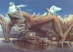  caterpillar_tracks cromwell_(tank) dragon earasensha ground_vehicle military military_vehicle monster_hunter motor_vehicle pun tank tigrex world_war_ii 